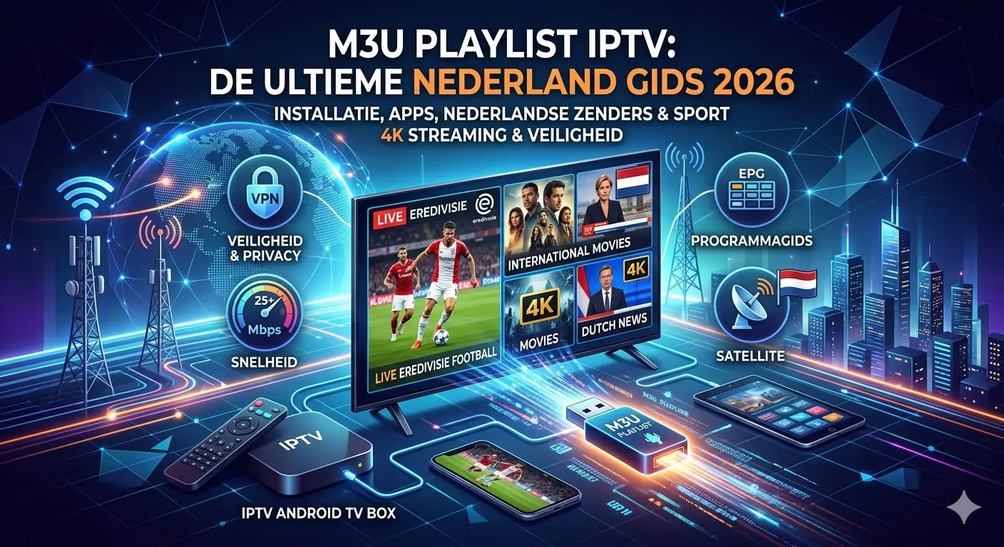M3U-afspeellijst, IPTV link Nederland, M3U8 playlist URL, Gratis IPTV lijst, IPTV streaming link.